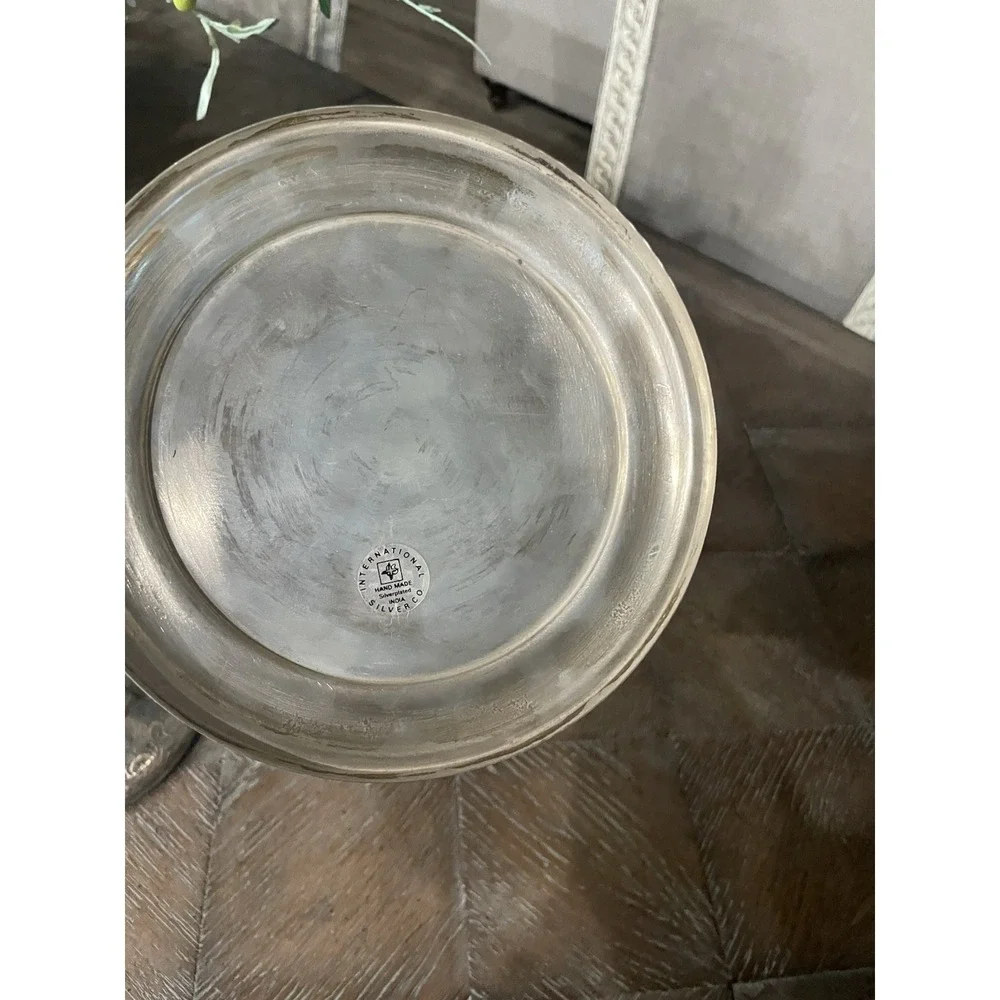 Vtg International Silver Co Silver Plated Covered Biscuit Barrel Tea Caddy